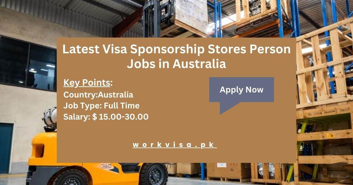 Latest Visa Sponsorship Stores Person Jobs in Australia