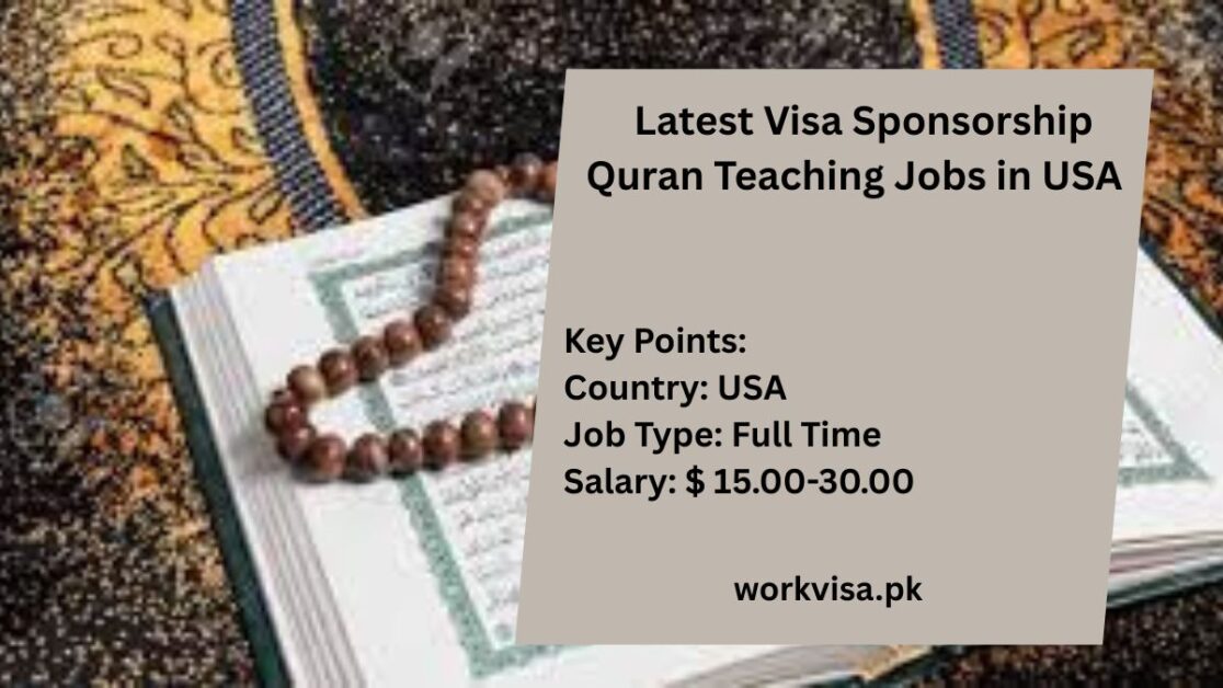 Latest Visa Sponsorship Quran Teaching Jobs in USA